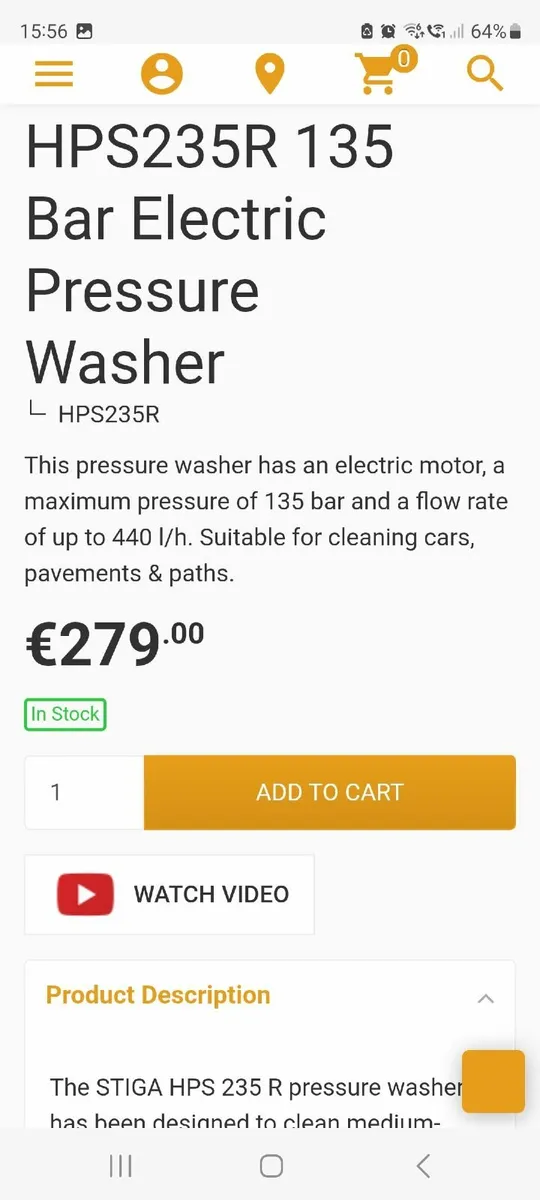 STIGA HPS235R POWER WASHER - Image 2