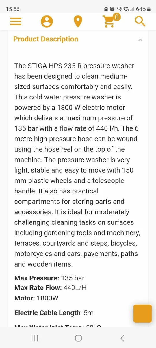 STIGA HPS235R POWER WASHER - Image 3