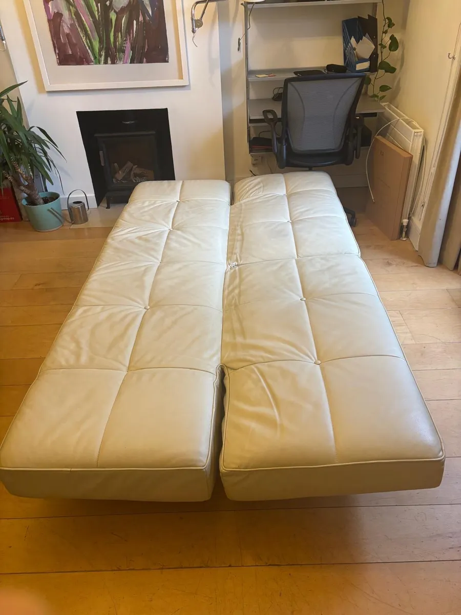 Ligne Roset Smala Cream Beige Vegan Leather Sofa - Image 4