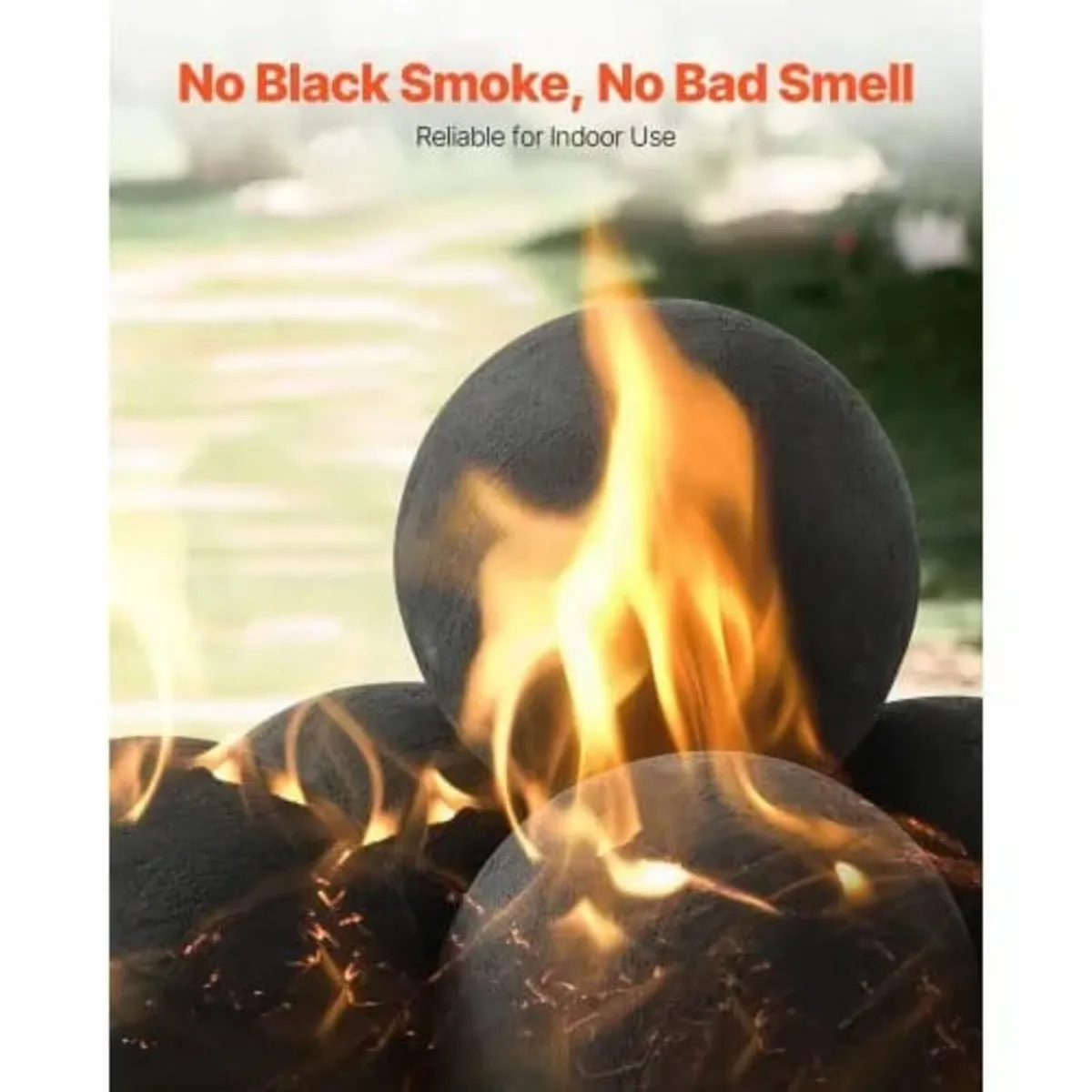 12.5 cm 6 Pcs Ceramic Fire Balls Round Fire Stones - Image 2