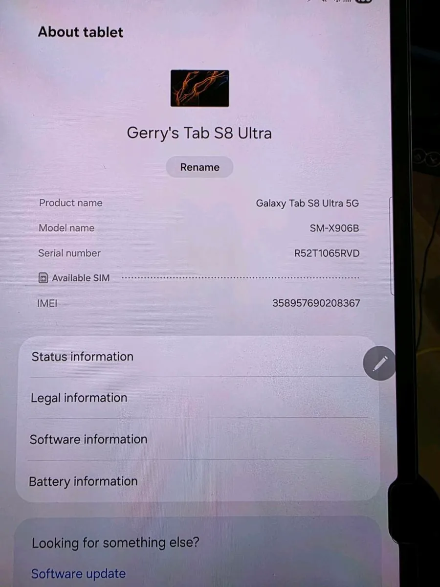 Samsung tab s8 ultra , 5g - Image 1