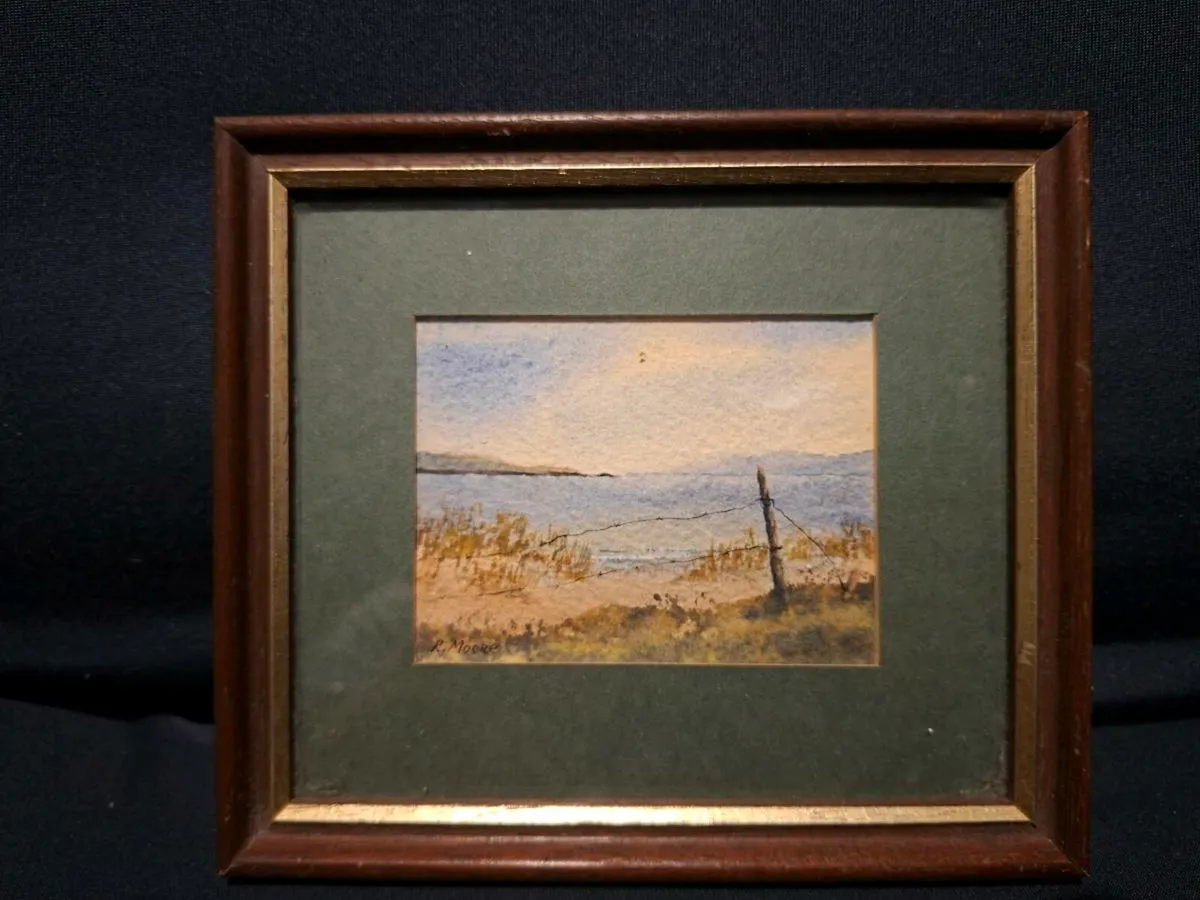 R.Moore Original Minature Watercolour Painting - Image 1