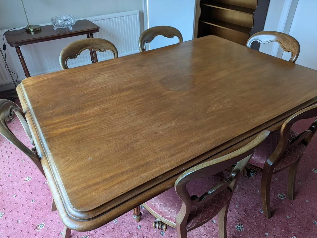 Antique table and chairs - Image 4