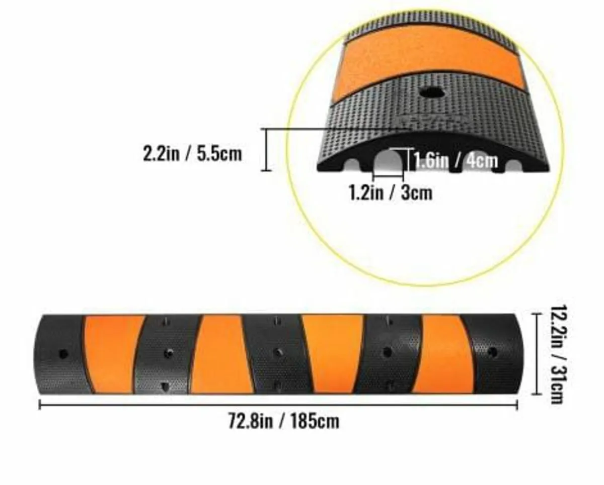 Modular Rubber Speed Bump Driveway Cable Protector - Image 4