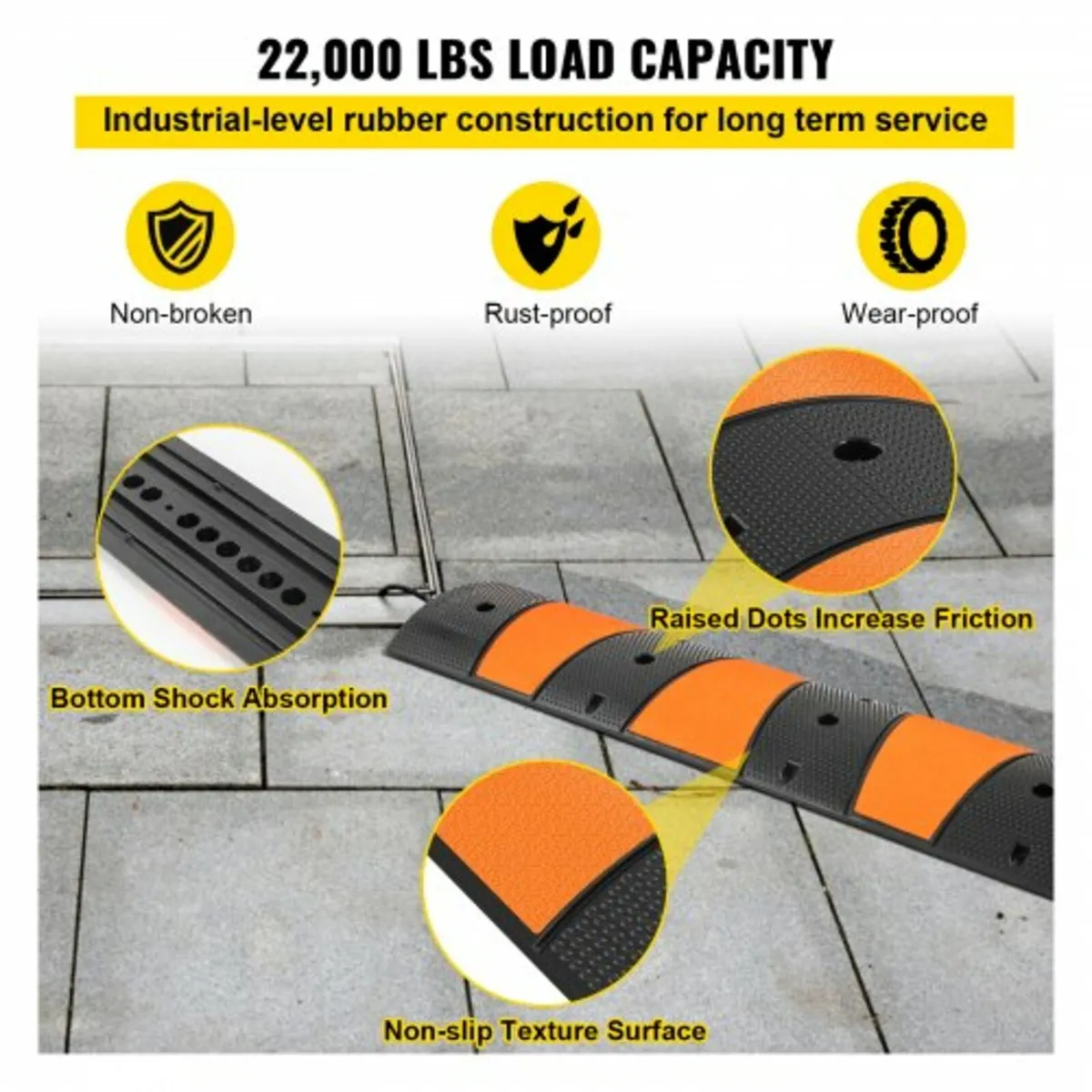 Modular Rubber Speed Bump Driveway Cable Protector - Image 2