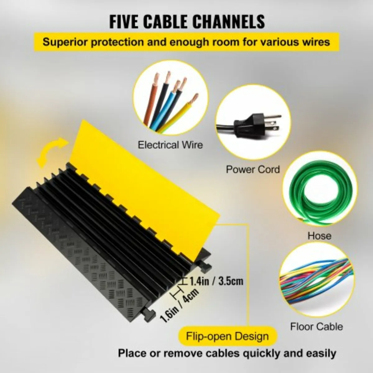 5 Channel Rubber Cable Protectors Extreme Cable Ra - Image 3