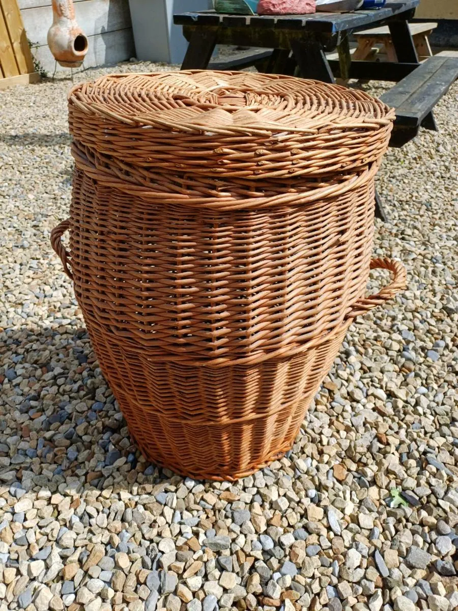 Vintage Wicker Storage Basket - Image 1