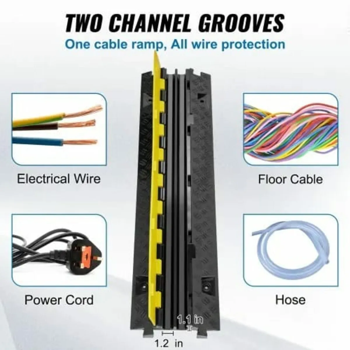 5 PCs Cable Protector Ramp, 2 Channel, 10000 kg/ax - Image 3