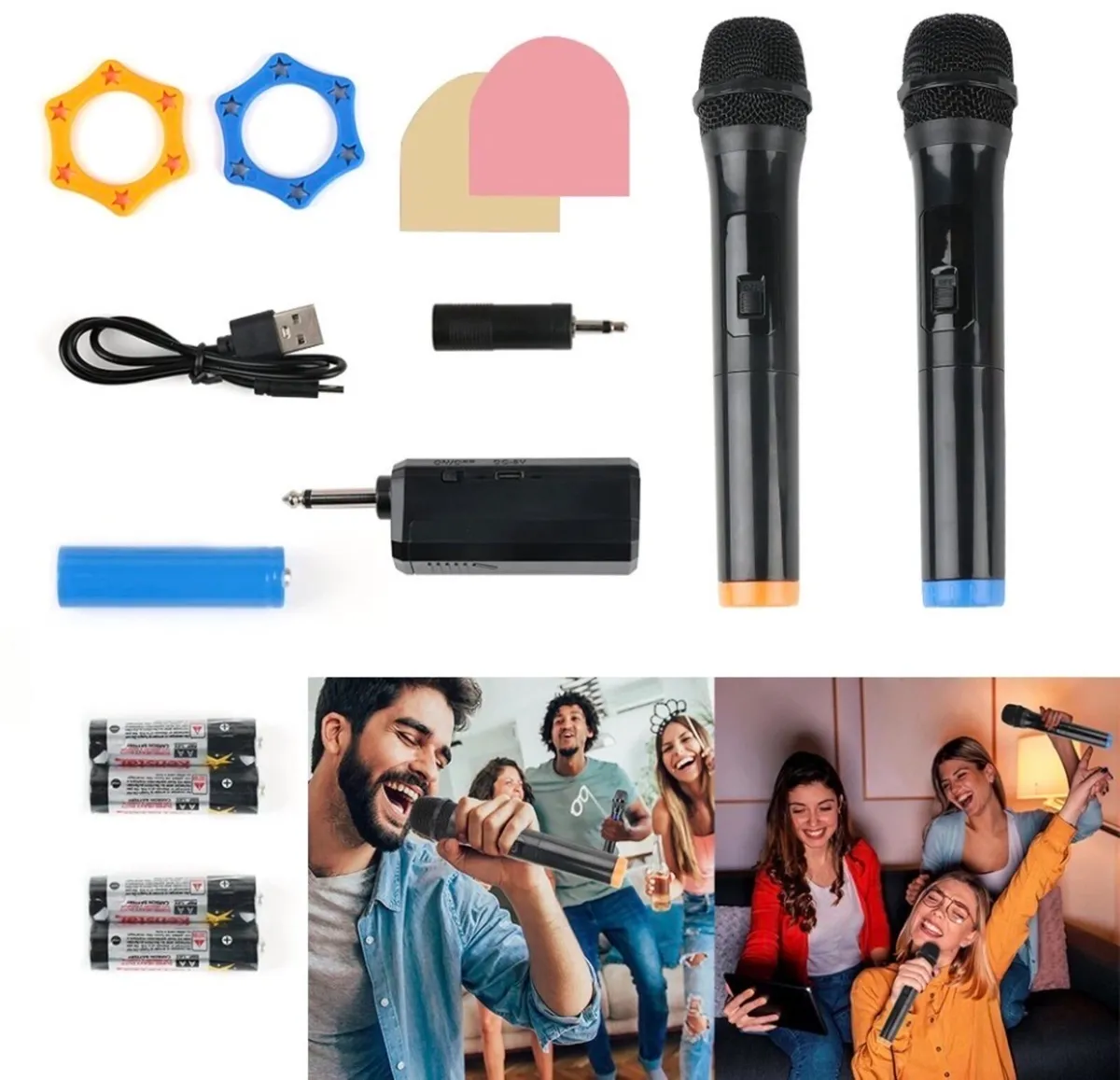 2x Wireless Microphones UHF Rechargeable NEW - Image 2