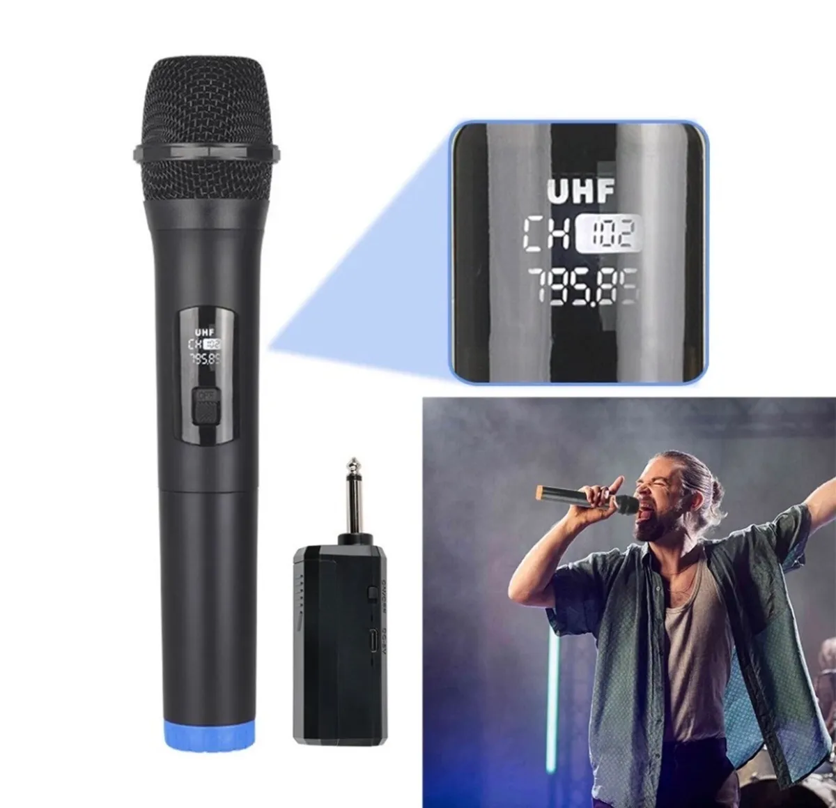 2x Wireless Microphones UHF Rechargeable NEW - Image 3