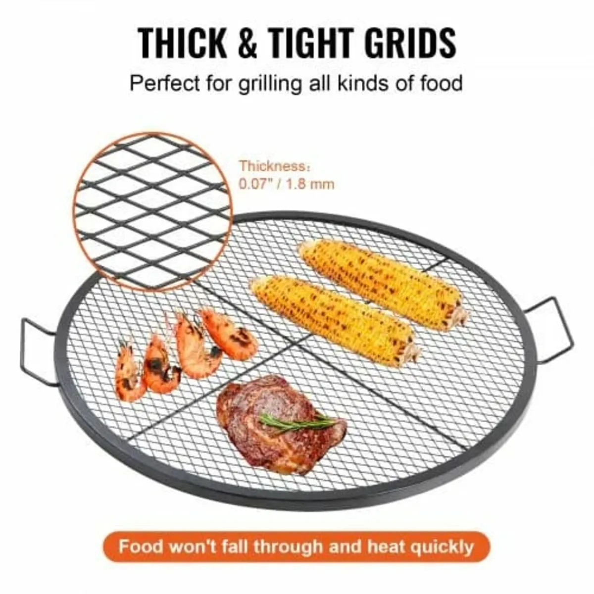 X-Marks Fire Pit Grill Grate, Round Cooking Grate, - Image 2