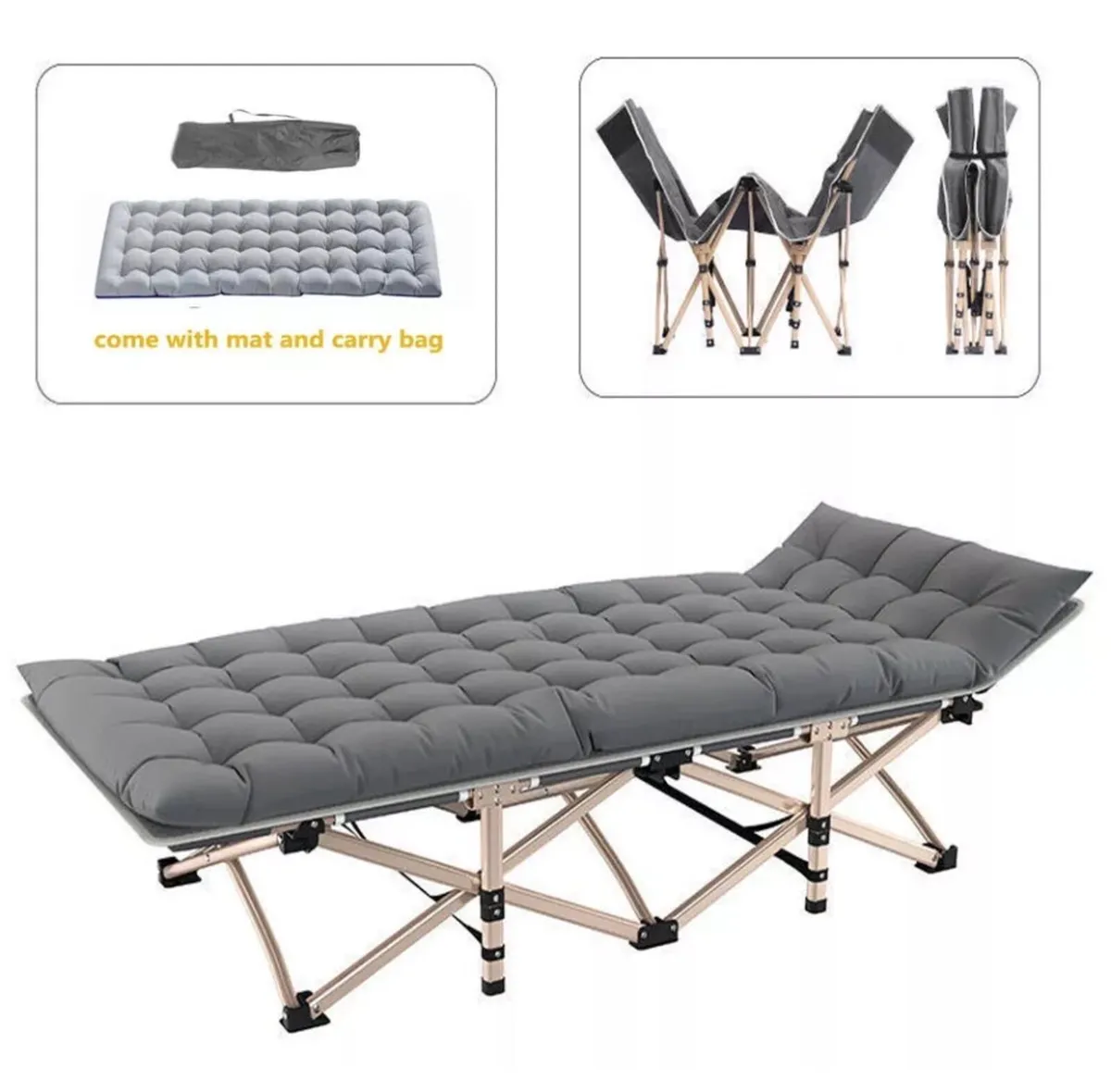 Portable Folding Bed with Mattress NEW - Image 1