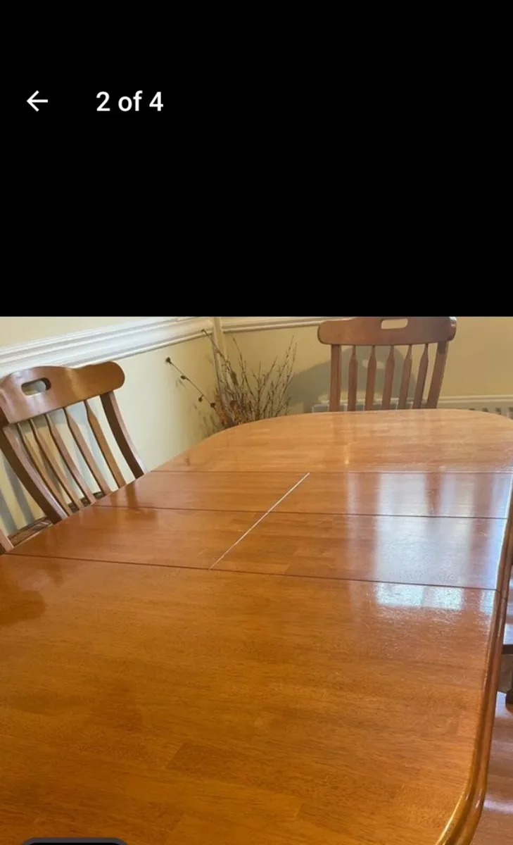 Extended Dinning Table and chairs No lower den150 - Image 2