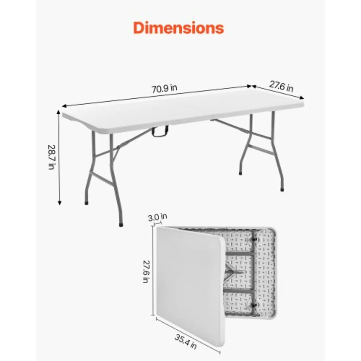 180cm Plastic Folding Table Portable Picnic Table - Image 3
