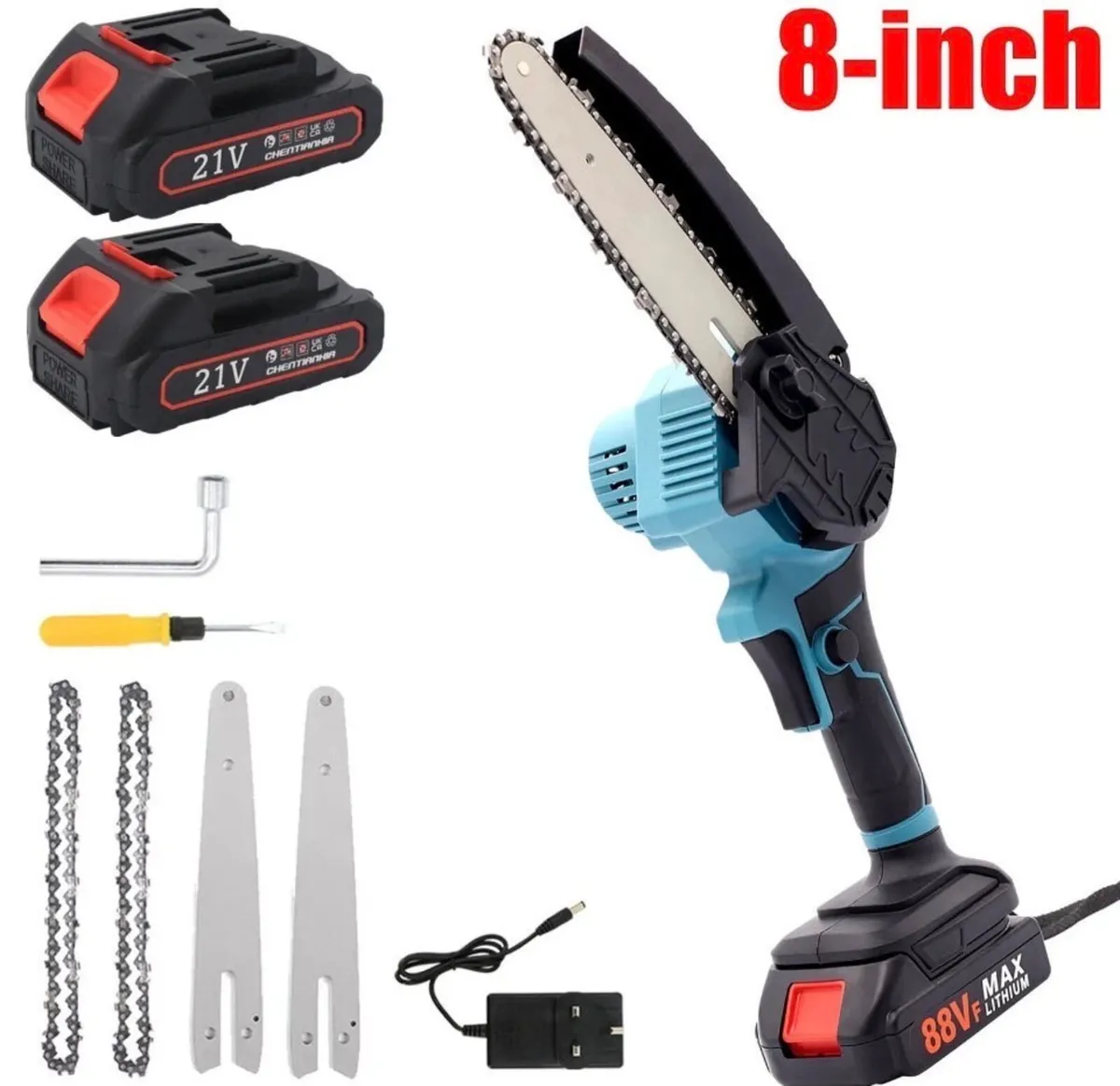 Mini Chainsaw 8” Wood Cutter & 2 Batteries NEW - Image 1