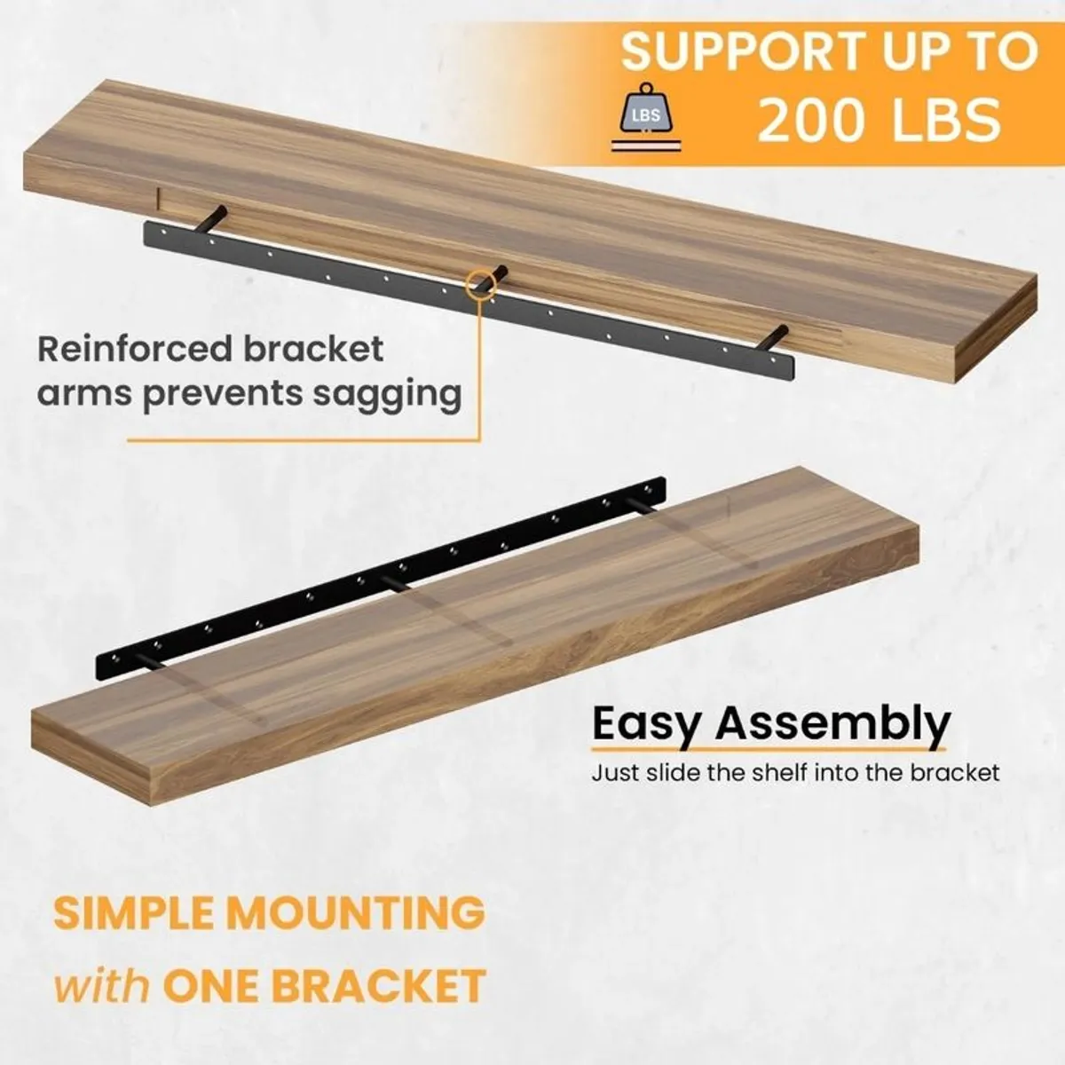 Floating Invisible Shelf Bracket 32" Steel - Image 2