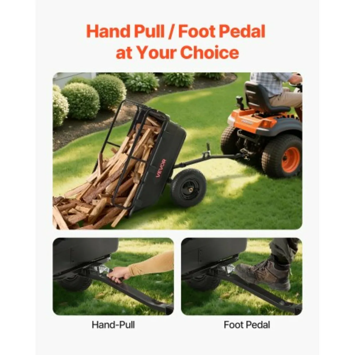 Dump Trailer 500 lbs 10 Cu. Ft Tow Behind Plastic - Image 4