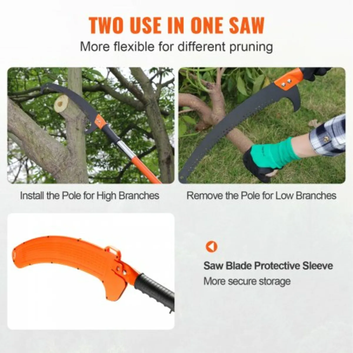 Manual Pole Saw, 2.2 - 8.2 m Extendable Tree Prune - Image 2