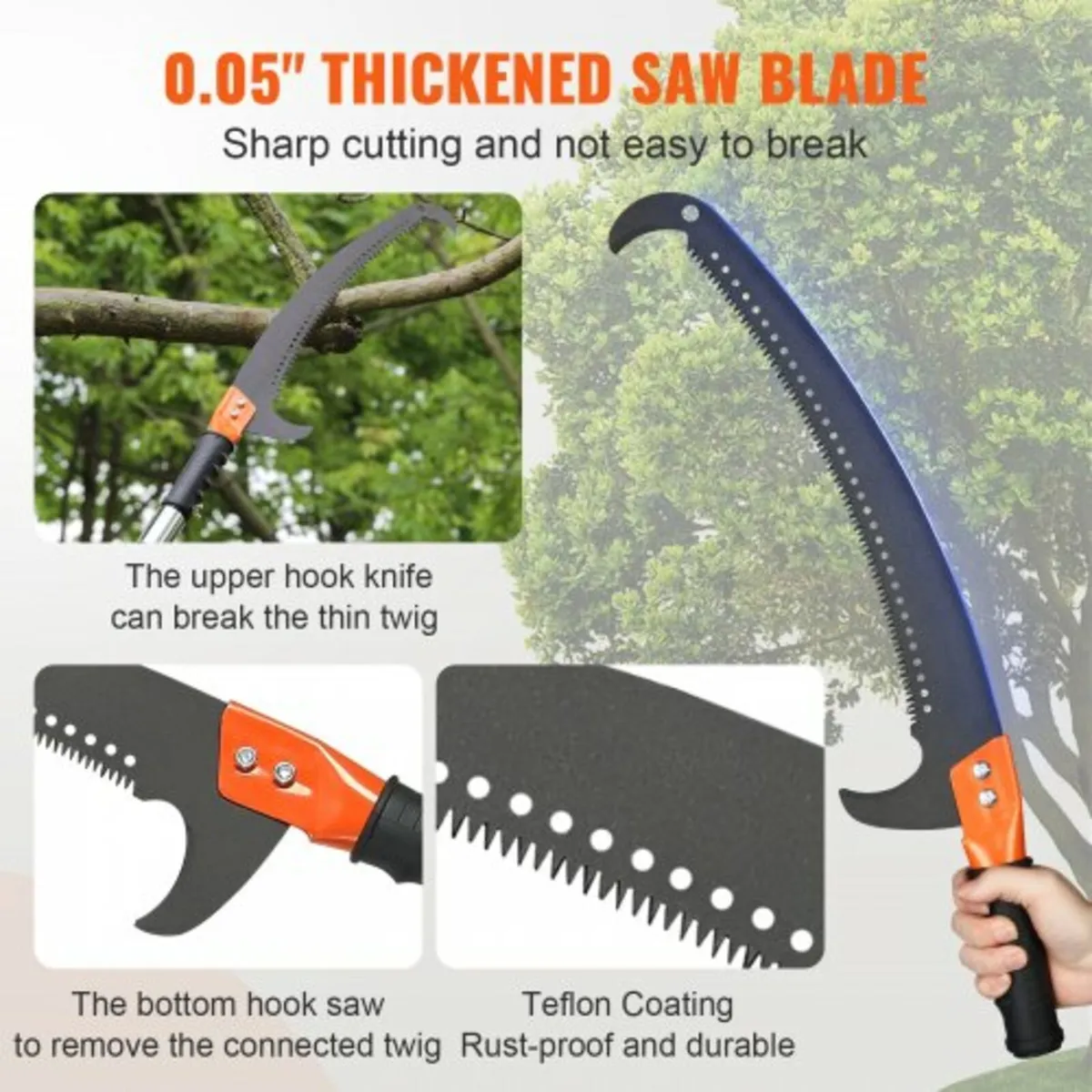 Manual Pole Saw, 2.2 - 8.2 m Extendable Tree Prune - Image 4