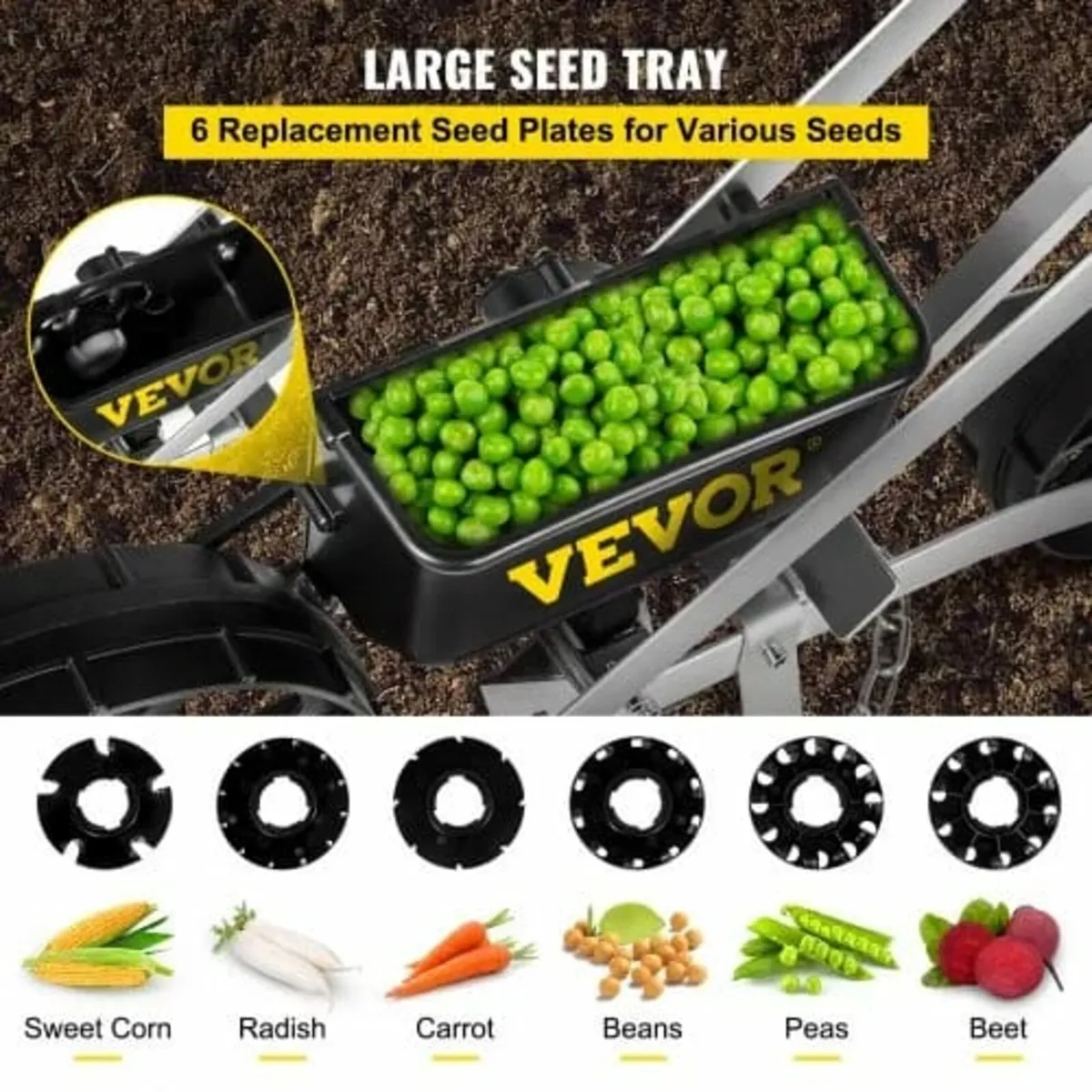 Garden Seeder, Metal Precision Garden Push Seeder - Image 4