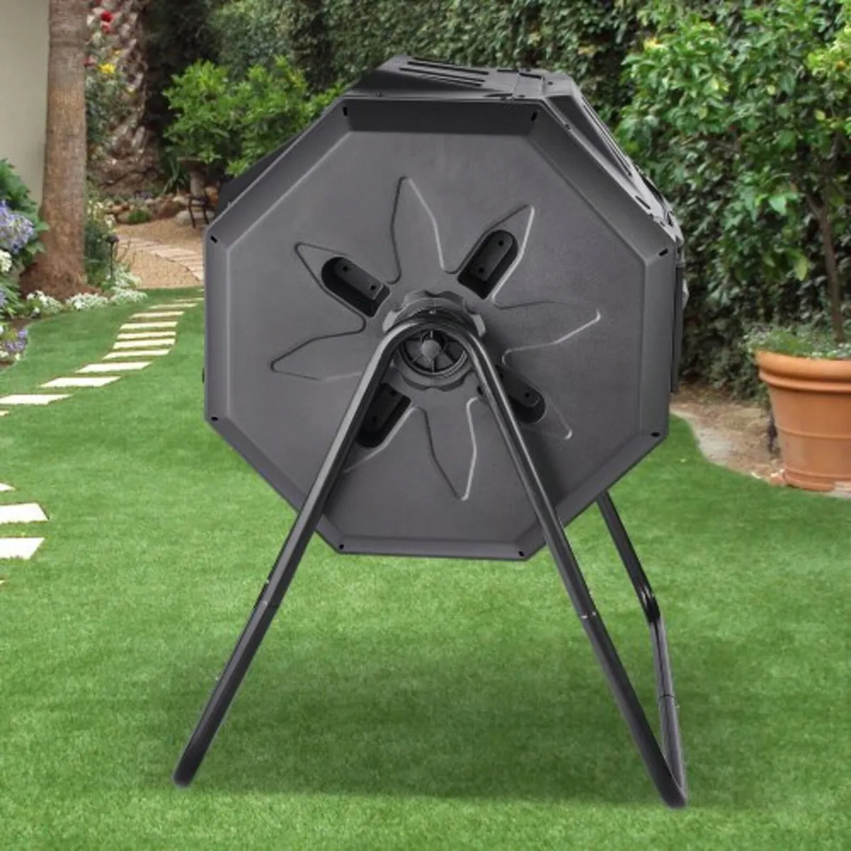 Compost Bin, 162.8 L Dual Chamber Composting Tumbl - Image 4