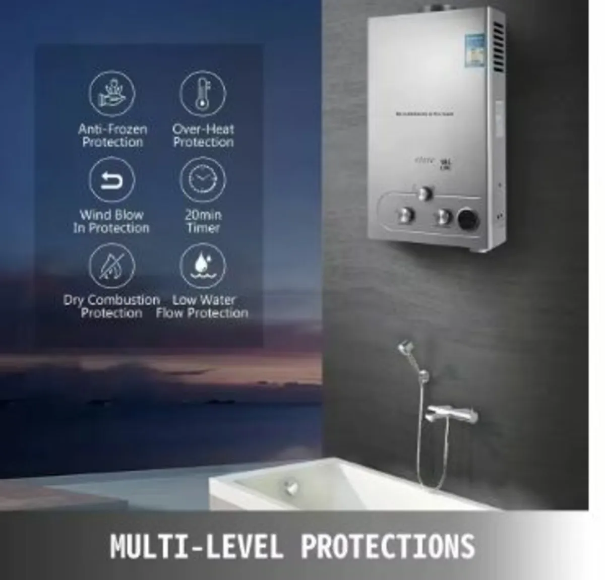 LPG Water Heater 6L 8L 10L 12L 16L 18L LPG - Image 4