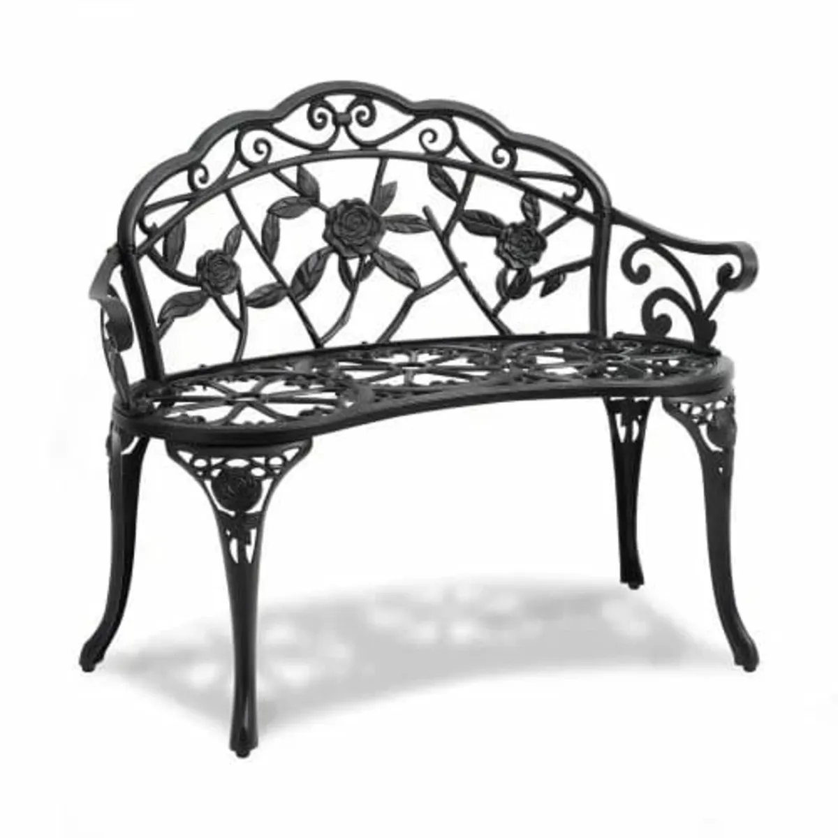 Outdoor Bench, 38.8 inches Metal Garden Bench for - Image 1