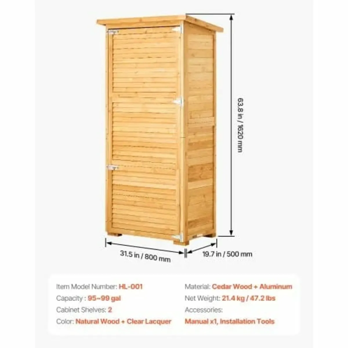 Outdoor Storage Shed, Large Wooden Outside Storage - Image 3