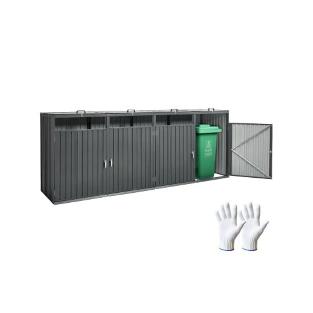 Trash Can Storage, 4 x 52.79 Gal Trash Bin Storage - Image 1