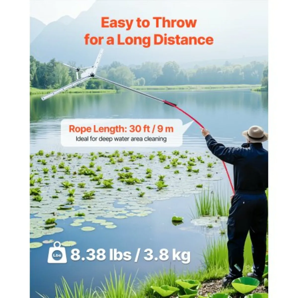 Lake Weed Cutter Pond Aquatic Plant Cutting Tool w - Image 3