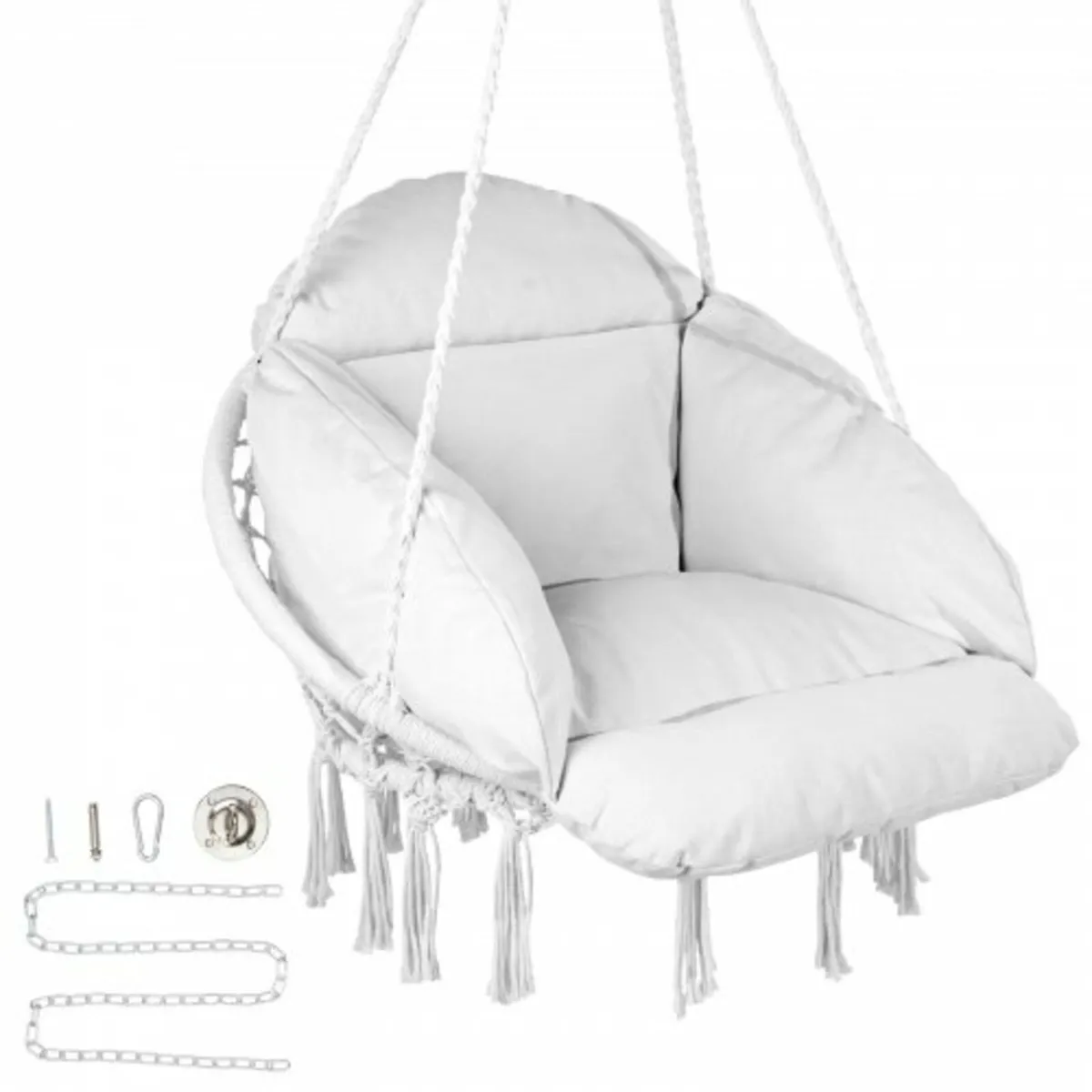 Hanging Hammock Swing Chair, Macramé Hanging Chair - Image 1