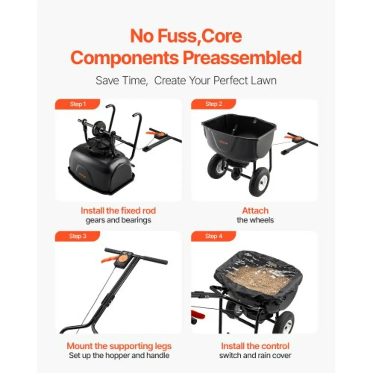 Broadcast Spreader, 60LBS Capacity, Walk-Behind Pu - Image 4