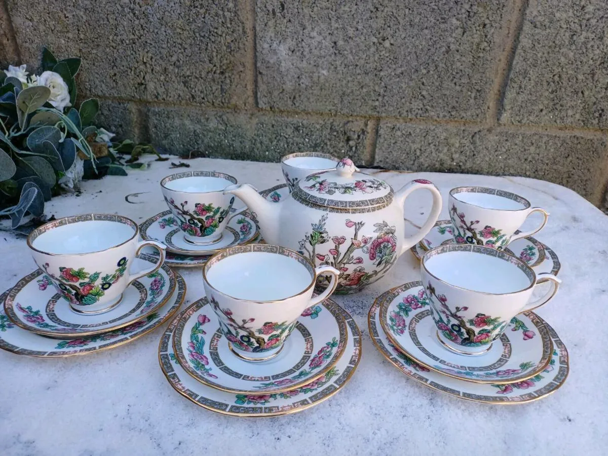 Vintage Bone China Indian Tree Set - Image 3