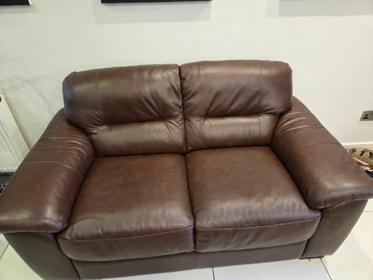 Real Leather Couch - 2 Seater - Image 2