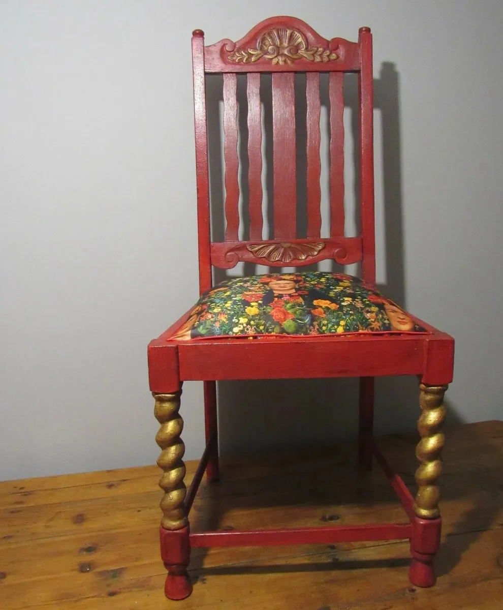 Antique Hand-Painted Wooden Chair - Image 1