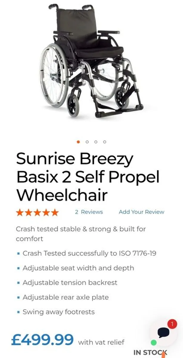 BREEZY Basix2 folding wheelchair - Image 2