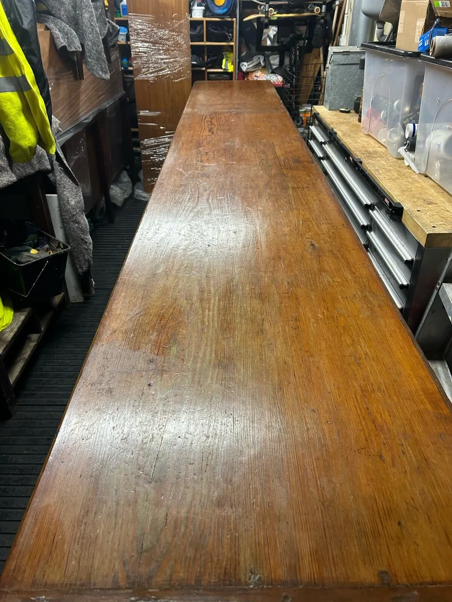 Edwardian chemist shop counter 3.6m long - Image 4