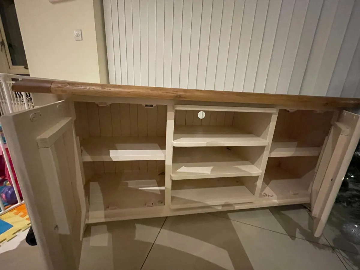 Danube Solid Oak Large TV Unit (White) - Image 3