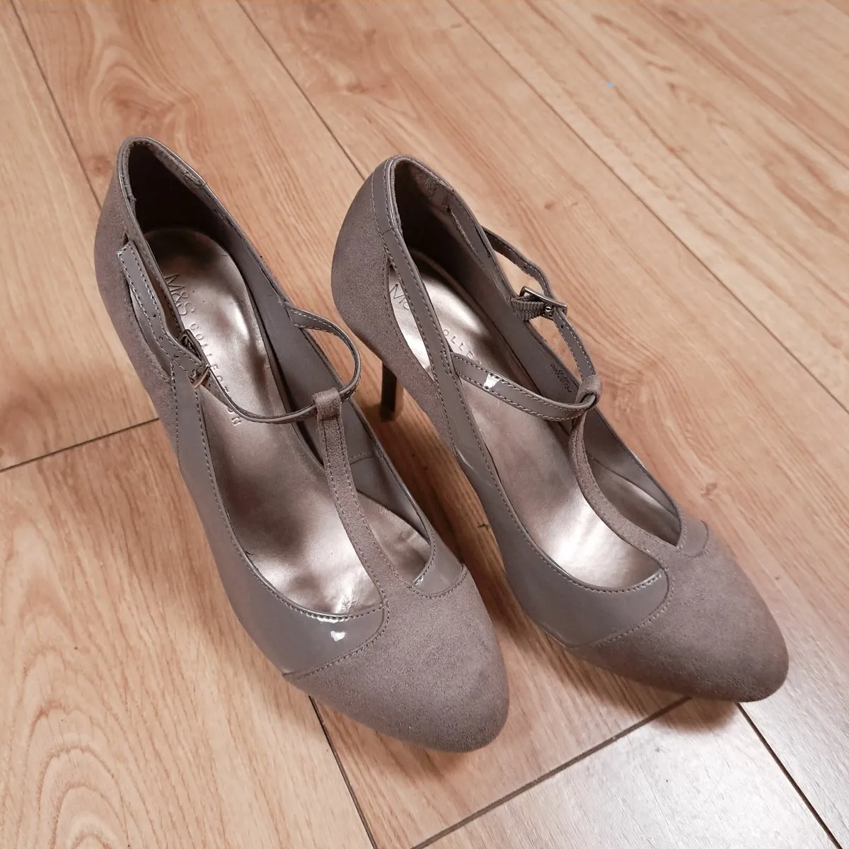 Marks & Spencer Taupe Suede Court Heels 39.5EU - Image 1