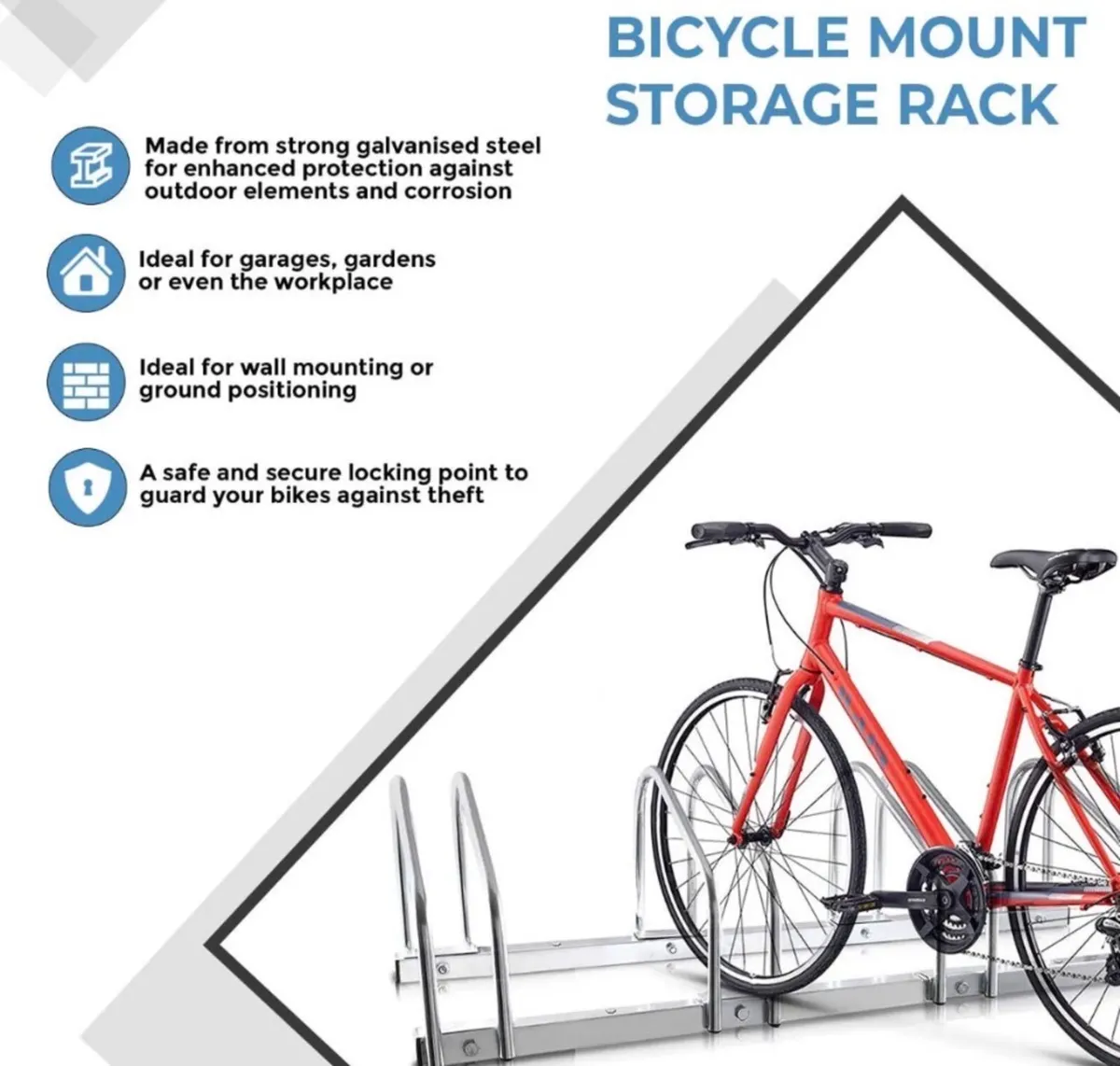 4 Bicycle Parking Stand Steel Pipe Bike Rack NEW - Image 3