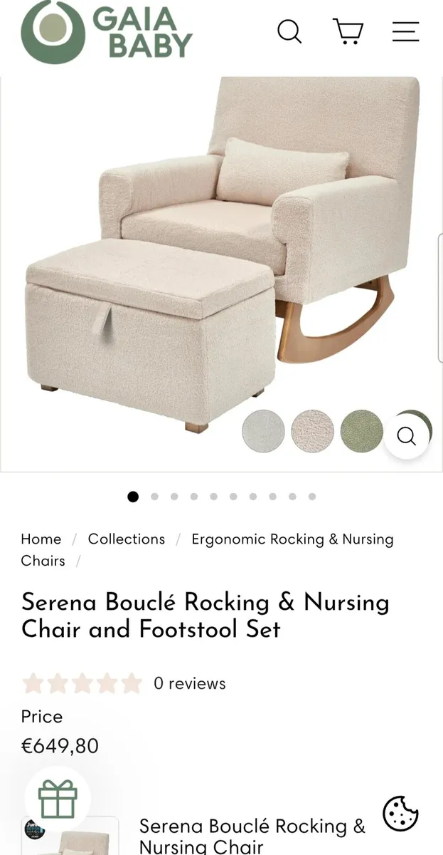 Nursery Rocking Armchair & Footstool - Gaia
