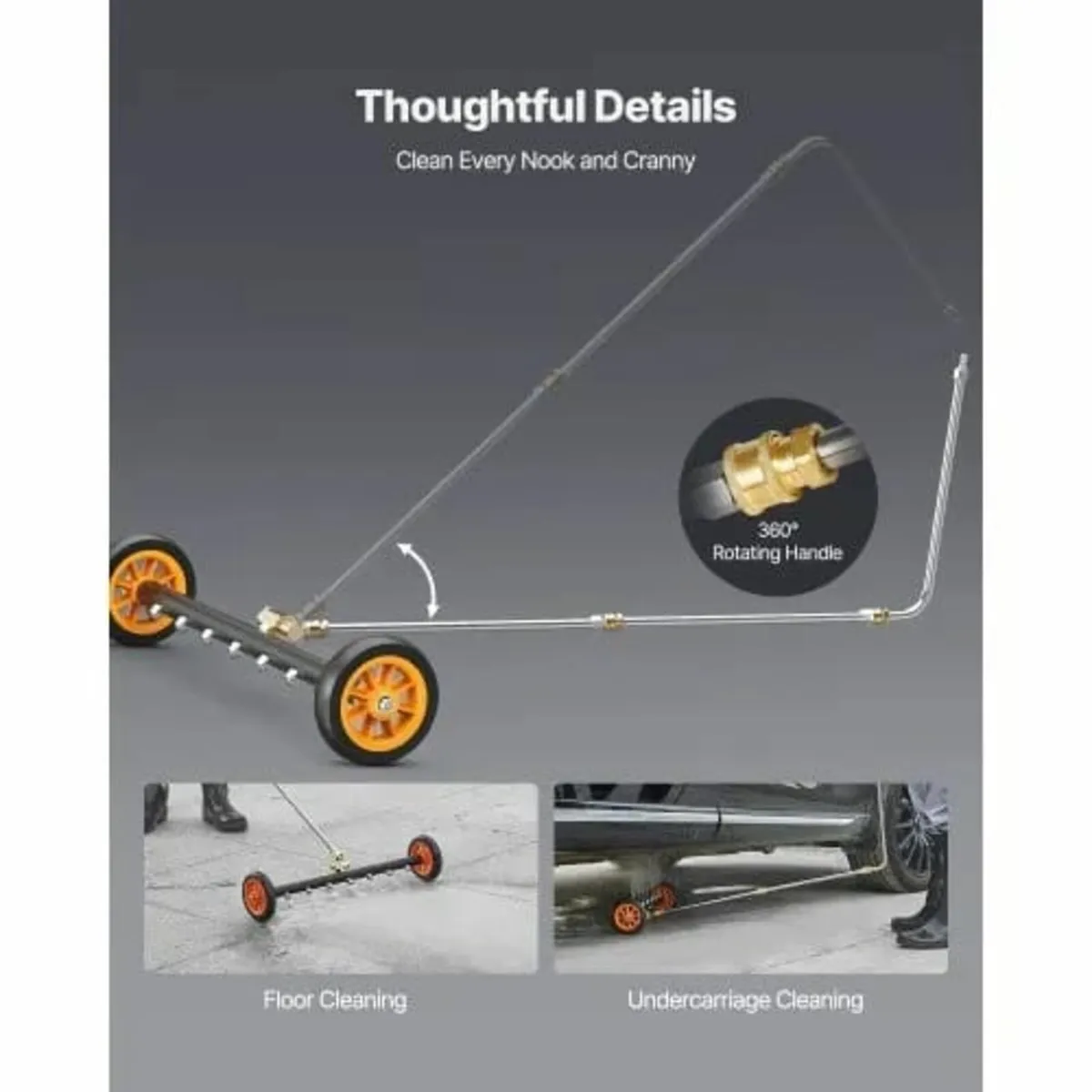 24" Pressure Washer Undercarriage Cleaner, Stainle - Image 4