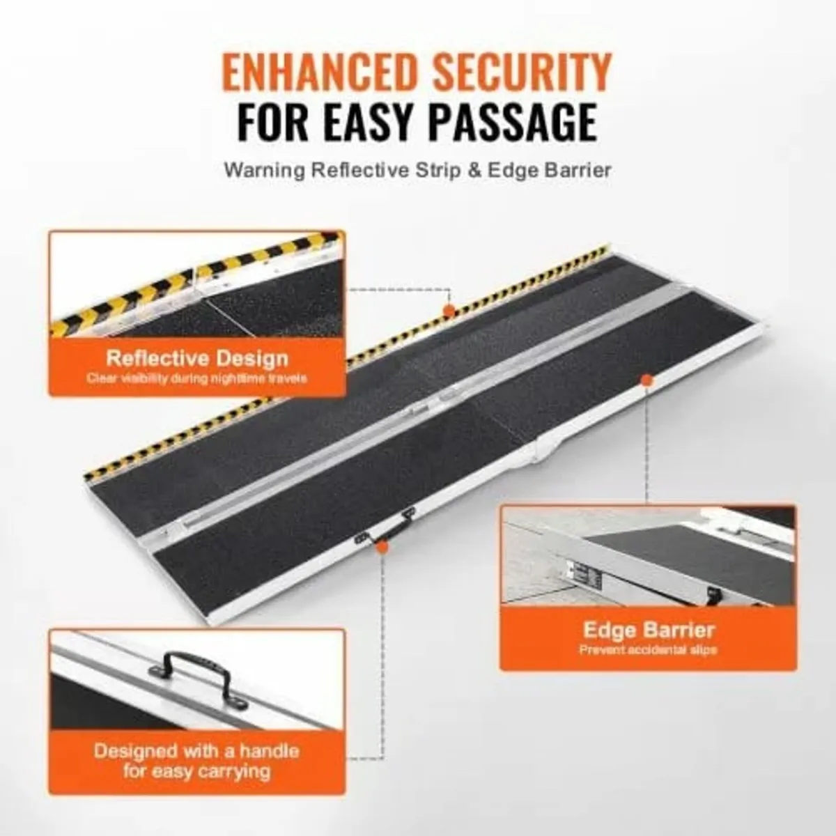 Portable Wheelchair Ramp, 7 ft 800 lbs Capacity, N - Image 3