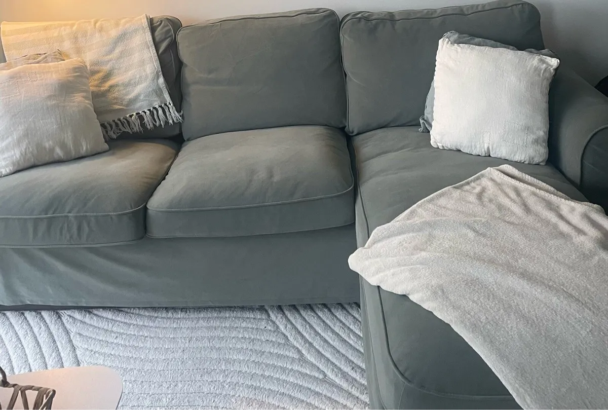 EKTORP IKEA 3-seat sofa, Hakebo grey-green - Image 1