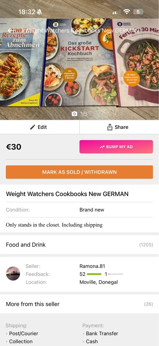 Weight Watchers Cookbooks New GERMAN - Image 1