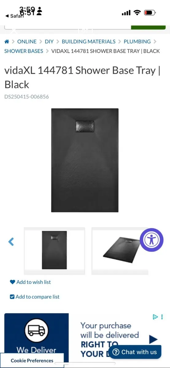 Black shower tray