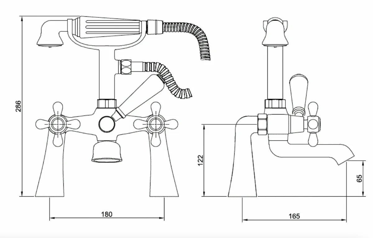 Traditional Victorian Tudor Bath Shower Mixer Tap - Image 2