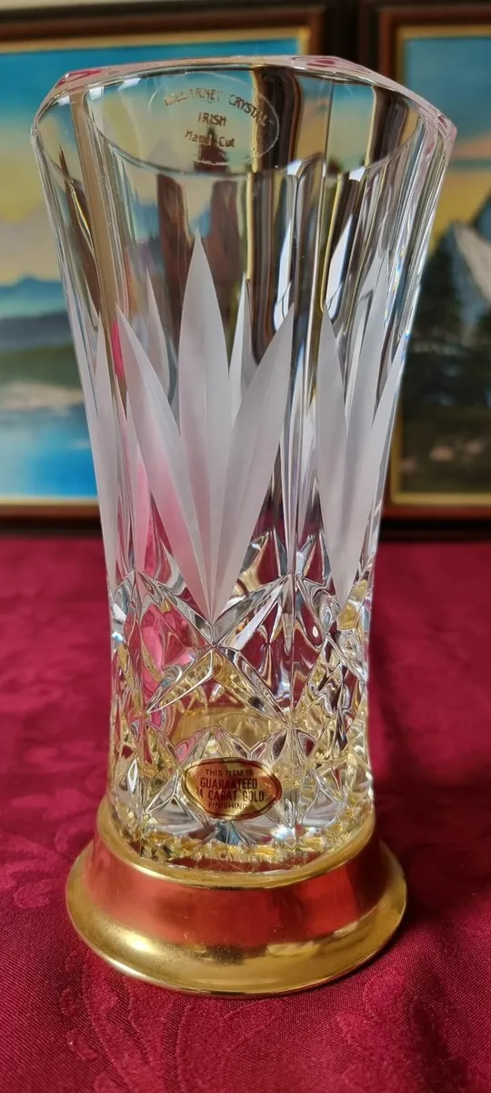 Killarney Crystal Ireland 8" Octagonal Flared Vase - Image 2