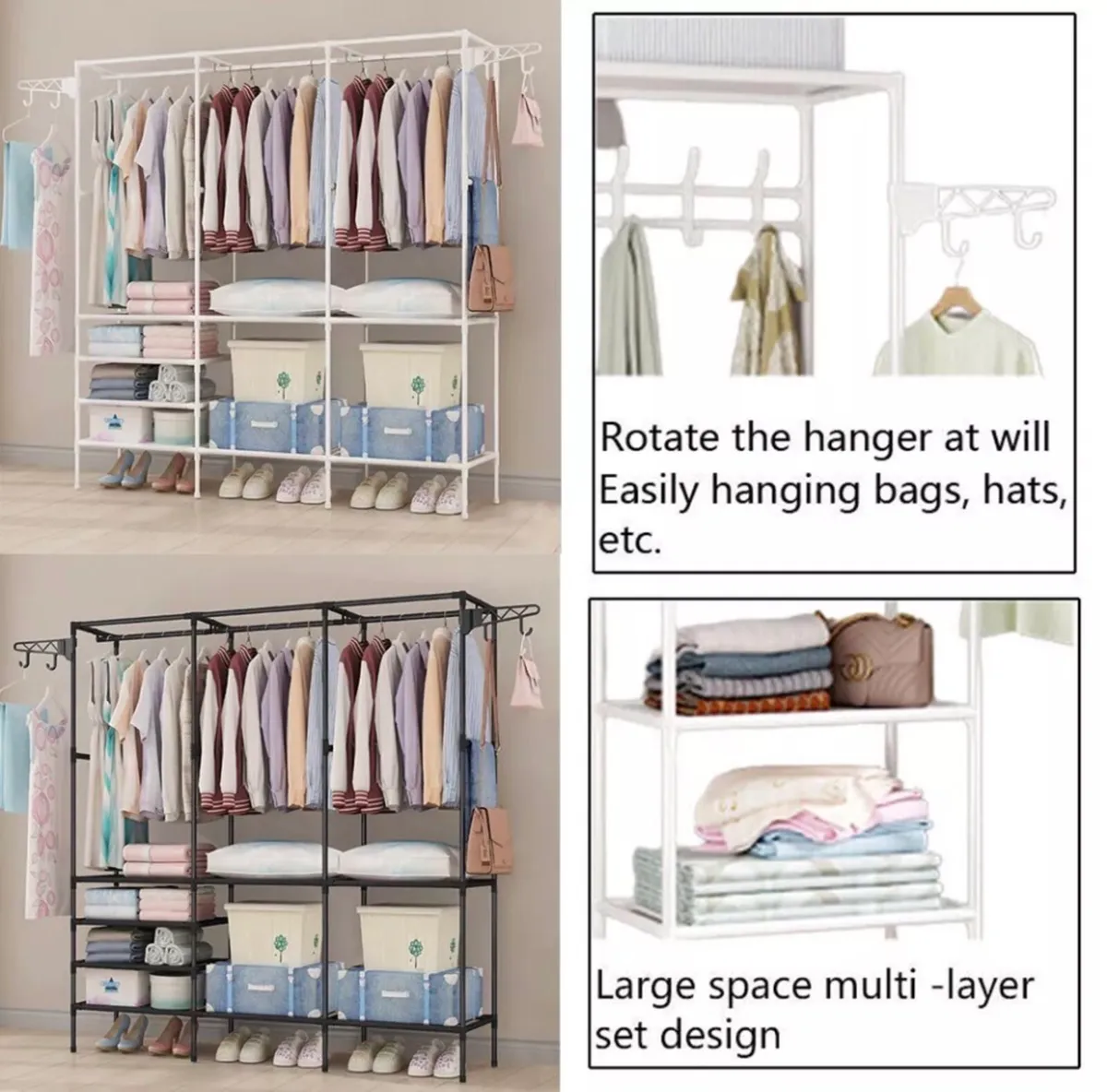Clothes Rail Rack With Shelves, Garment Stand NEW - Image 3