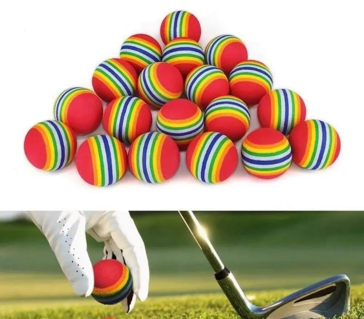 12 x Practice Soft Foam Golf Balls Indoor/Outdoor - Image 1